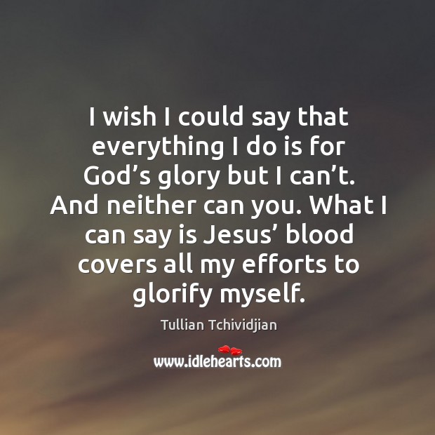 I wish I could say that everything I do is for God’ Tullian Tchividjian Picture Quote