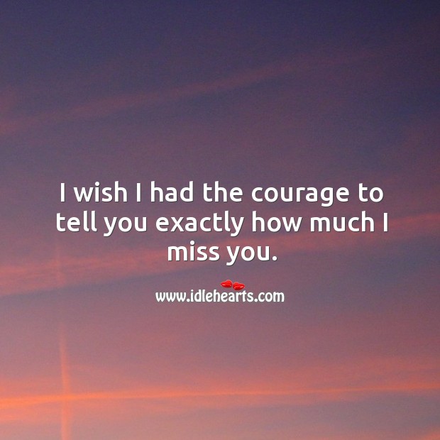 I wish I had the courage to tell you exactly how much I miss you. Miss You Quotes Image