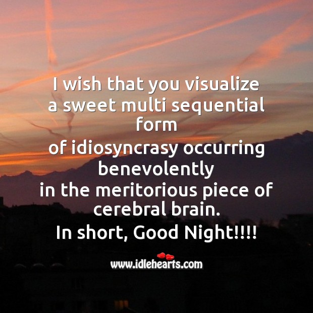 I wish that you visualize Good Night Quotes Image