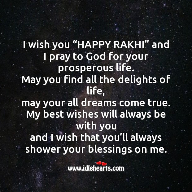 I wish you “happy rakhi” Raksha Bandhan Messages Image