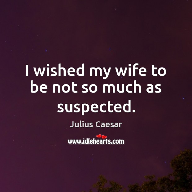 I wished my wife to be not so much as suspected. Julius Caesar Picture Quote