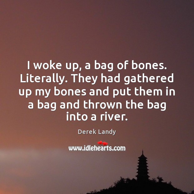 I woke up, a bag of bones. Literally. They had gathered up Derek Landy Picture Quote
