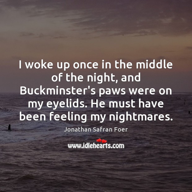 I woke up once in the middle of the night, and Buckminster’s Jonathan Safran Foer Picture Quote
