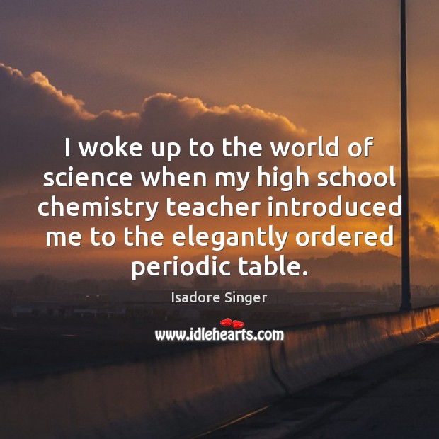 I woke up to the world of science when my high school Image