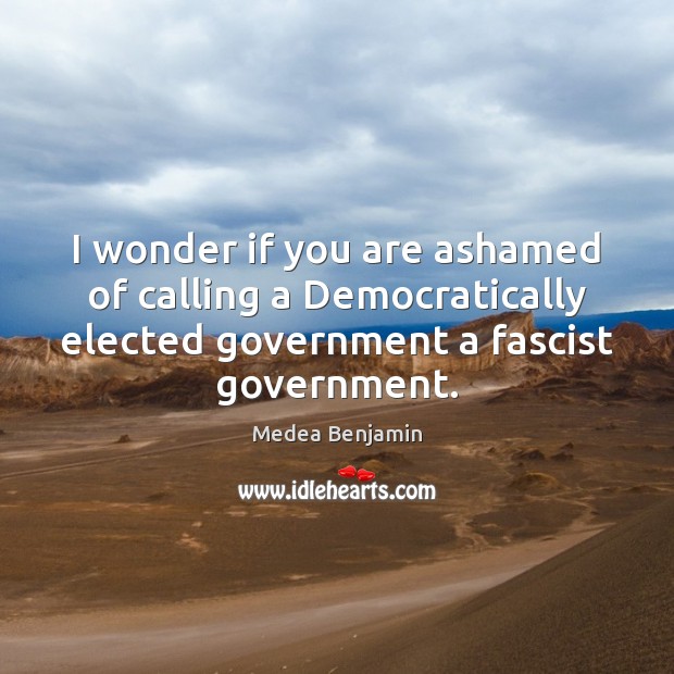I wonder if you are ashamed of calling a Democratically elected government Image