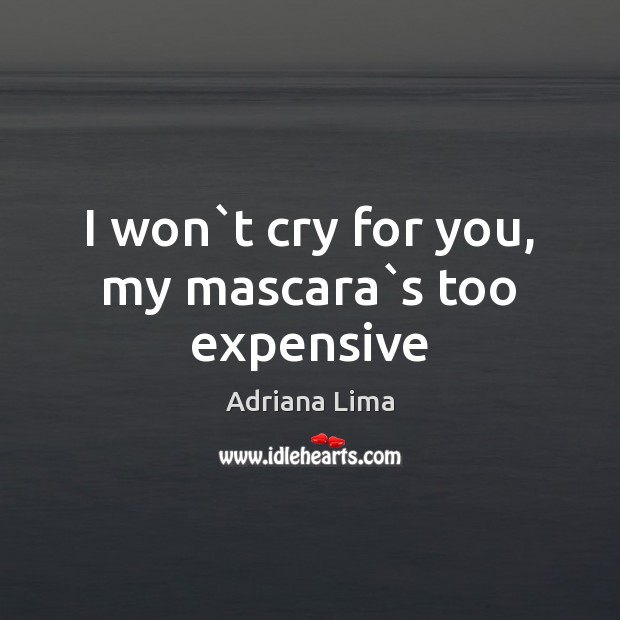 I won`t cry for you, my mascara`s too expensive Image