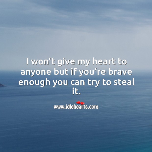 I Won't Give My Heart To Anyone But If You're Brave Enough You Can Try To Steal It. - Idlehearts