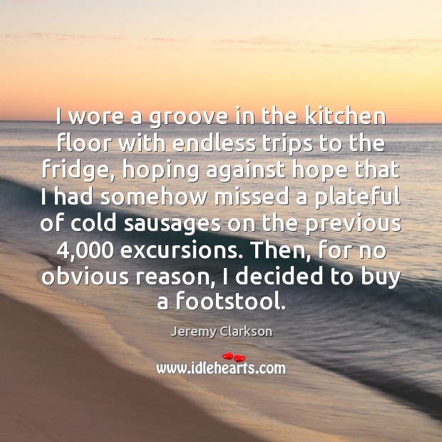 I wore a groove in the kitchen floor with endless trips to Jeremy Clarkson Picture Quote