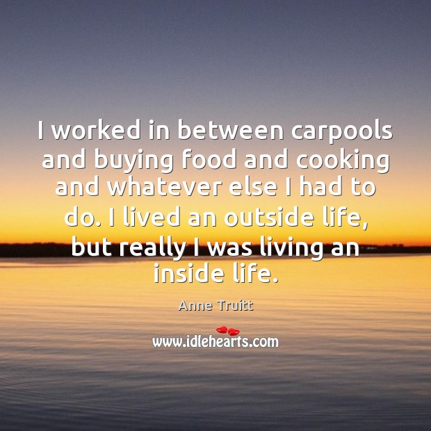 I worked in between carpools and buying food and cooking and whatever Anne Truitt Picture Quote