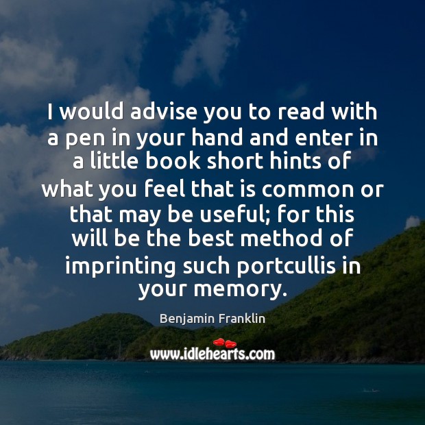 I would advise you to read with a pen in your hand Image