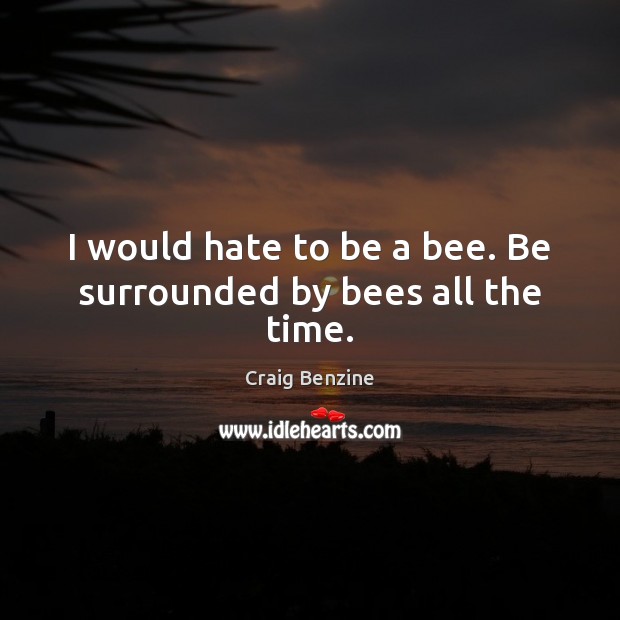 I would hate to be a bee. Be surrounded by bees all the time. Image