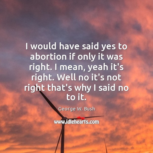I would have said yes to abortion if only it was right. Image