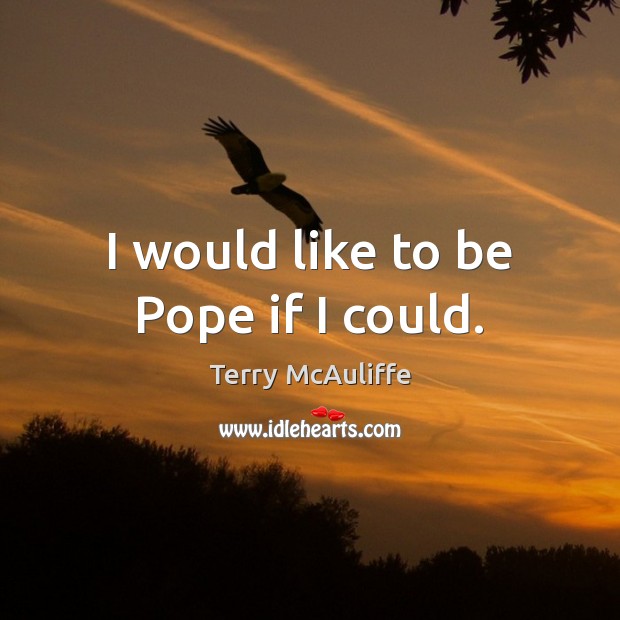 I would like to be Pope if I could. Terry McAuliffe Picture Quote