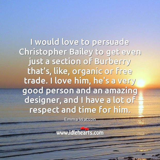 I would love to persuade Christopher Bailey to get even just a Image