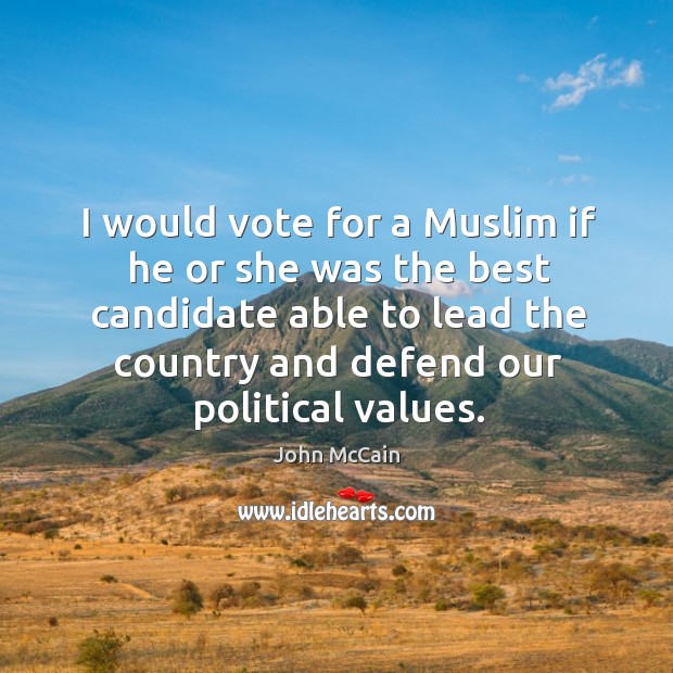 I would vote for a Muslim if he or she was the Image