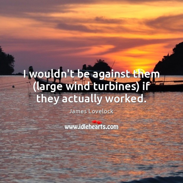 I wouldn’t be against them (large wind turbines) if they actually worked. Image