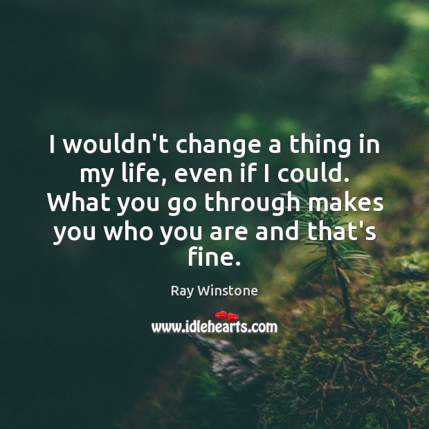 I wouldn’t change a thing in my life, even if I could. Ray Winstone Picture Quote