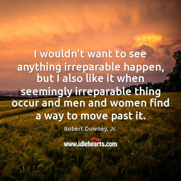 I wouldn’t want to see anything irreparable happen, but I also like Robert Downey, Jr. Picture Quote