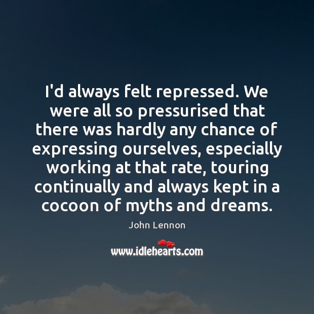 I’d always felt repressed. We were all so pressurised that there was Image