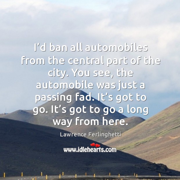 I’d ban all automobiles from the central part of the city. Image