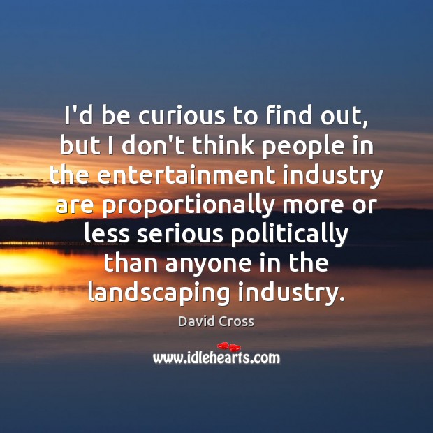 I’d be curious to find out, but I don’t think people in David Cross Picture Quote