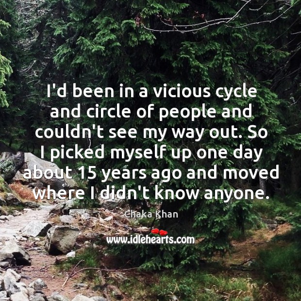I’d been in a vicious cycle and circle of people and couldn’t Chaka Khan Picture Quote