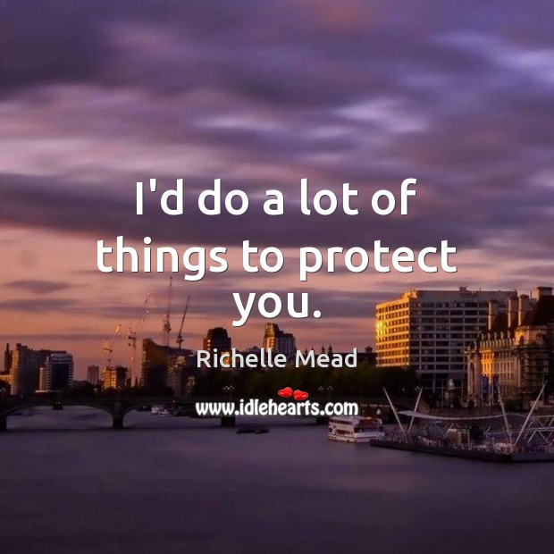 I’d do a lot of things to protect you. Richelle Mead Picture Quote