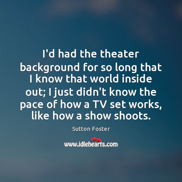 I’d had the theater background for so long that I know that Image