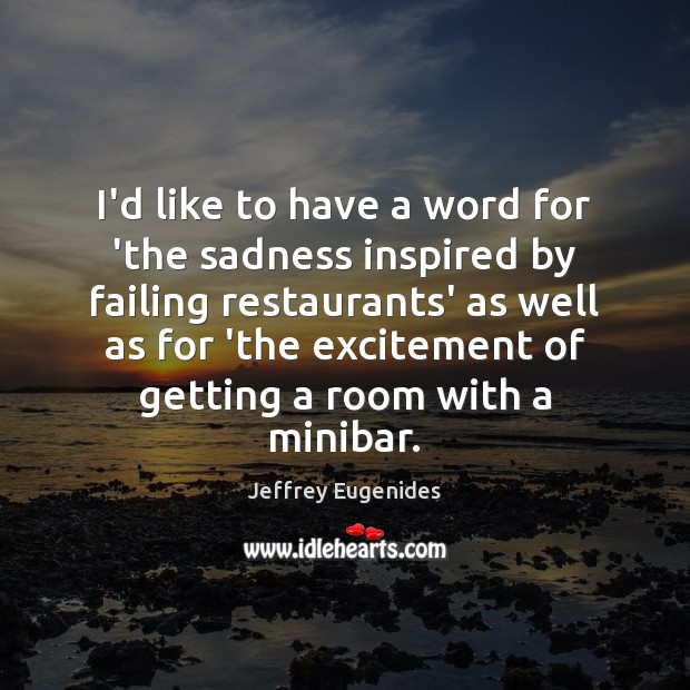 I’d like to have a word for ‘the sadness inspired by failing Jeffrey Eugenides Picture Quote