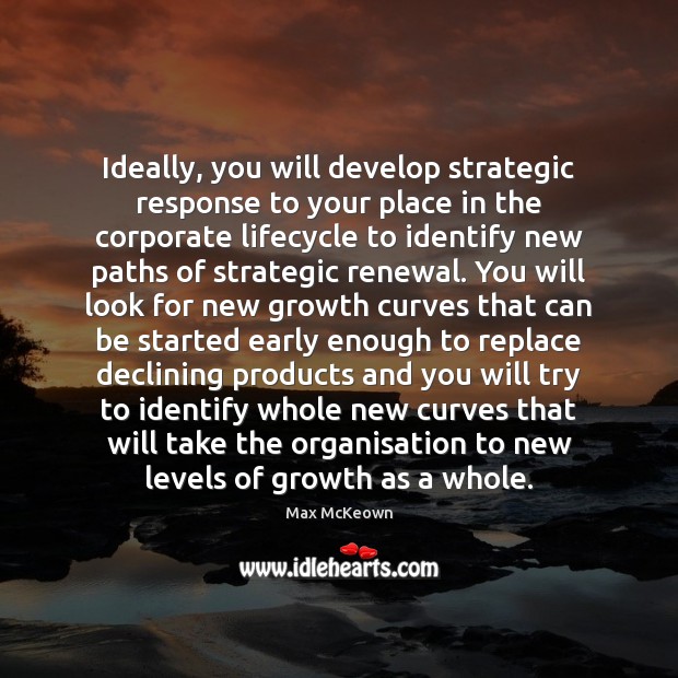 Ideally, you will develop strategic response to your place in the corporate Max McKeown Picture Quote