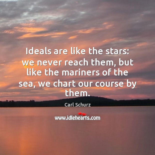 Ideals are like the stars: we never reach them, but like the Image