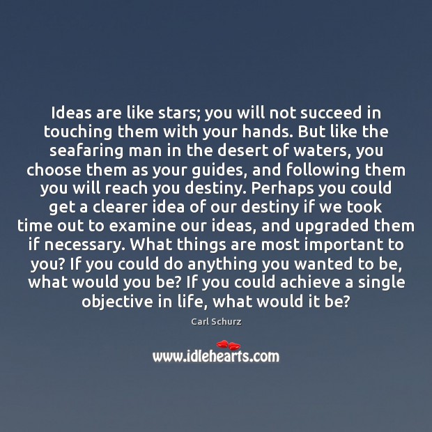 Ideas are like stars; you will not succeed in touching them with Image