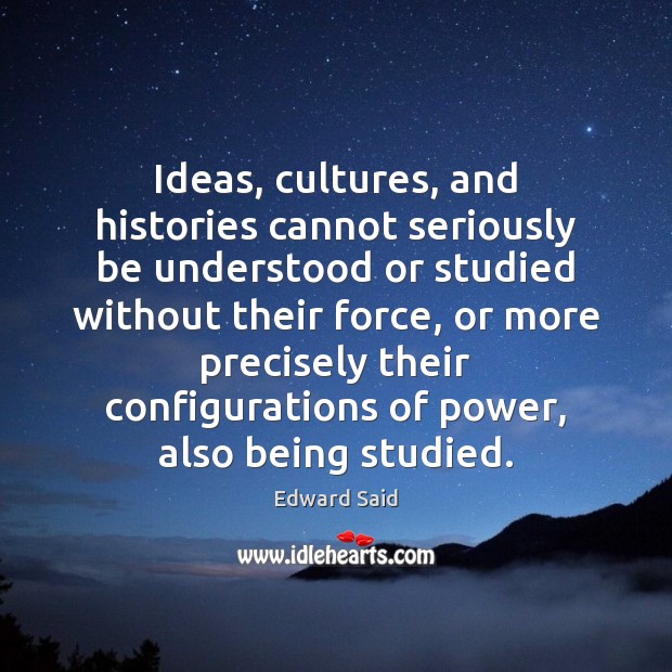 Ideas, cultures, and histories cannot seriously be understood or studied without their Image
