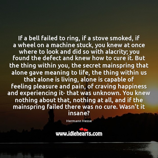 If a bell failed to ring, if a stove smoked, if a Hermann Hesse Picture Quote