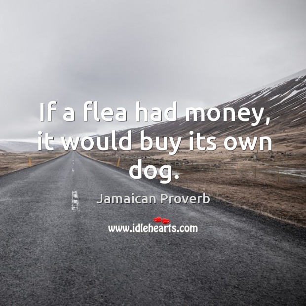 If a flea had money, it would buy its own dog. Jamaican Proverbs Image