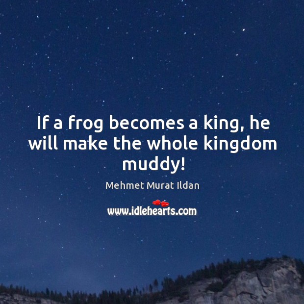 If a frog becomes a king, he will make the whole kingdom muddy! Mehmet Murat Ildan Picture Quote