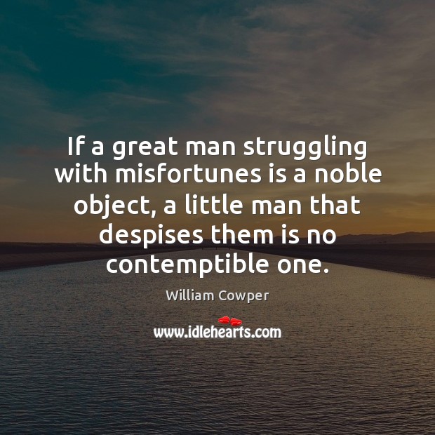 If a great man struggling with misfortunes is a noble object, a William Cowper Picture Quote
