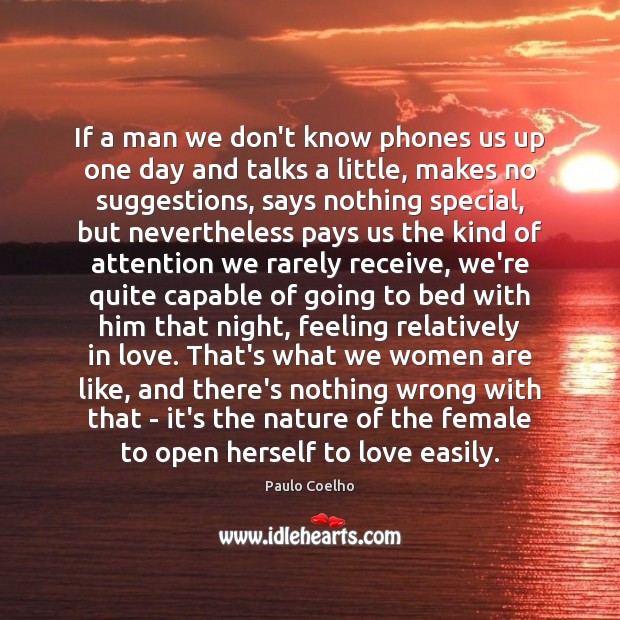 If a man we don’t know phones us up one day and Image