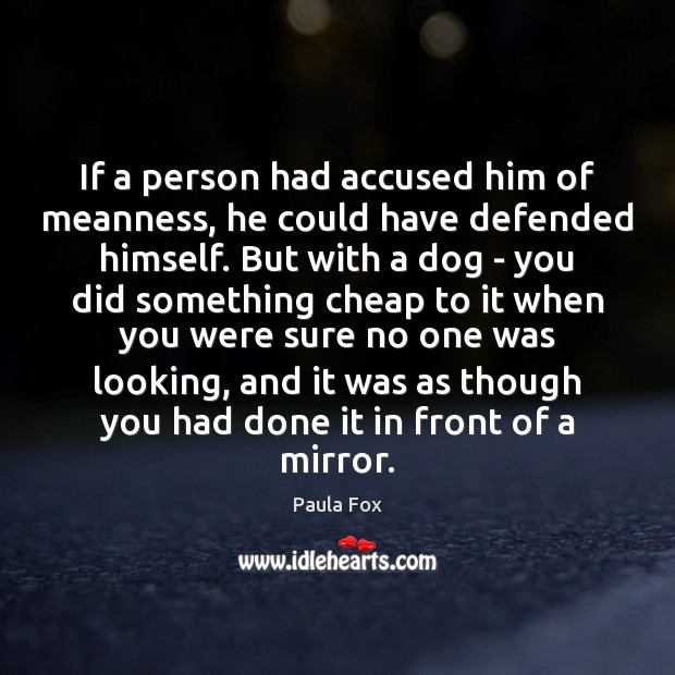 If a person had accused him of meanness, he could have defended Paula Fox Picture Quote