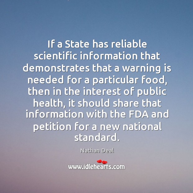 If a state has reliable scientific information that demonstrates that a warning is Health Quotes Image