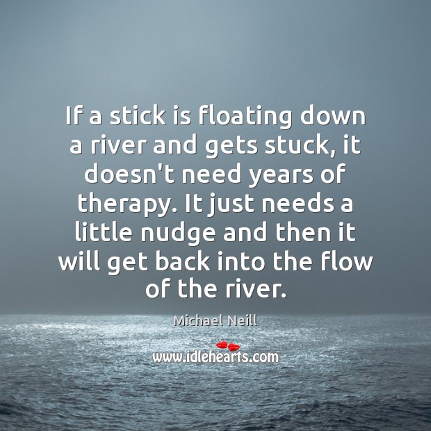 If a stick is floating down a river and gets stuck, it Michael Neill Picture Quote