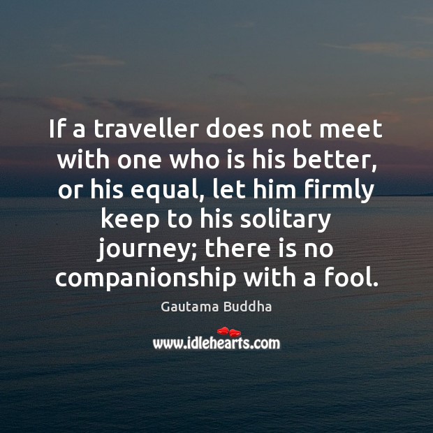 If a traveller does not meet with one who is his better, Fools Quotes Image