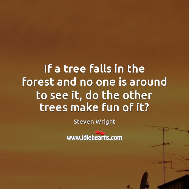 If a tree falls in the forest and no one is around Steven Wright Picture Quote