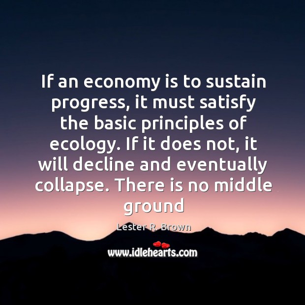 If an economy is to sustain progress, it must satisfy the basic Lester R. Brown Picture Quote