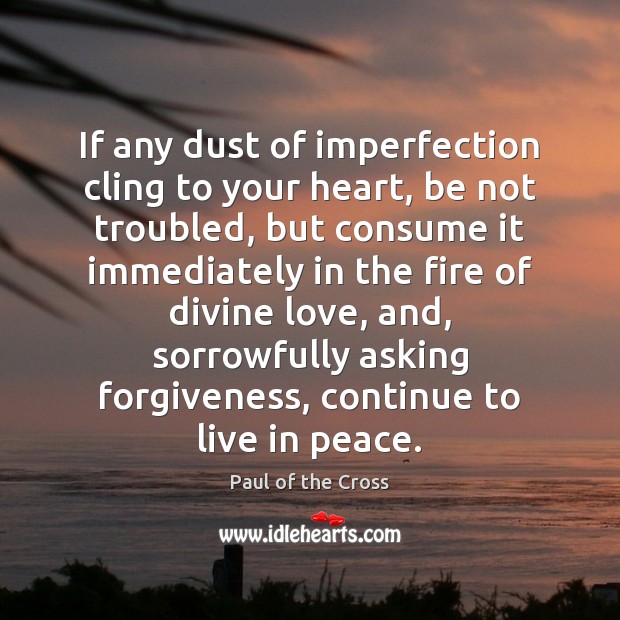 If any dust of imperfection cling to your heart, be not troubled, 