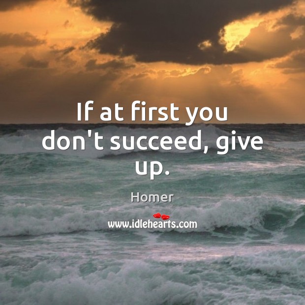 If at first you don’t succeed, give up. Homer Picture Quote