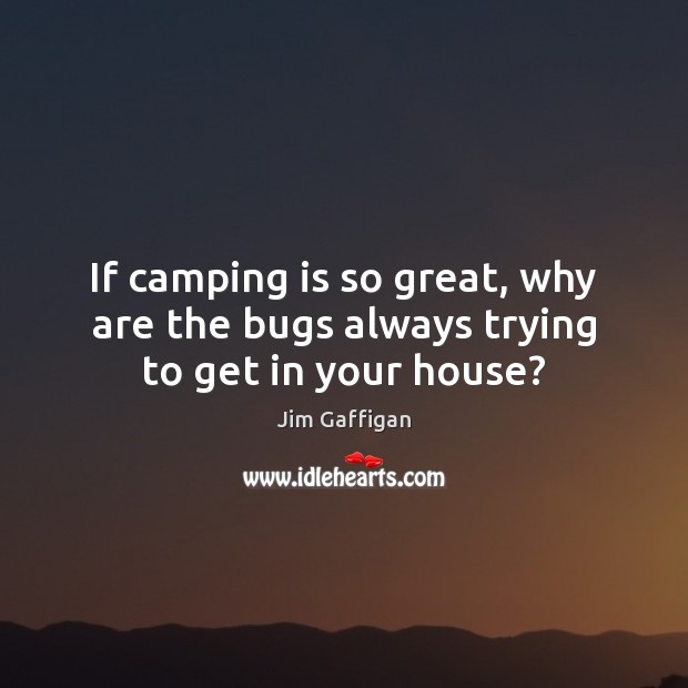 If camping is so great, why are the bugs always trying to get in your house? Image