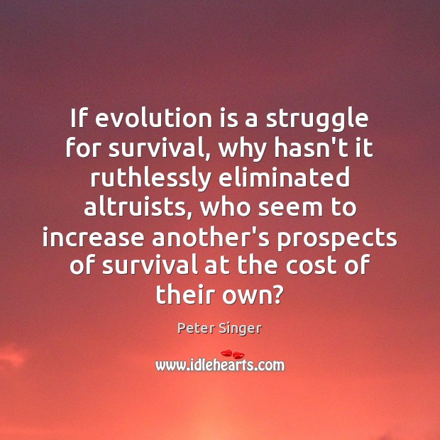 If evolution is a struggle for survival, why hasn’t it ruthlessly eliminated Image