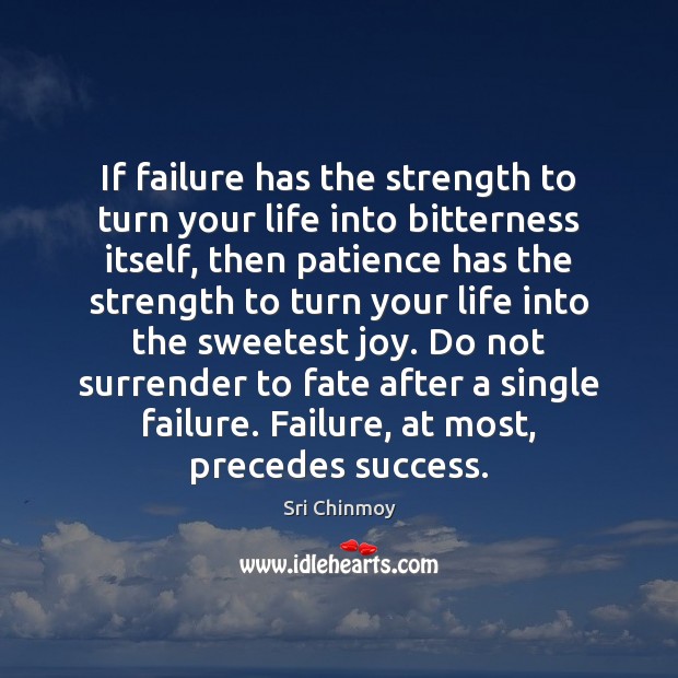 If failure has the strength to turn your life into bitterness itself, Image