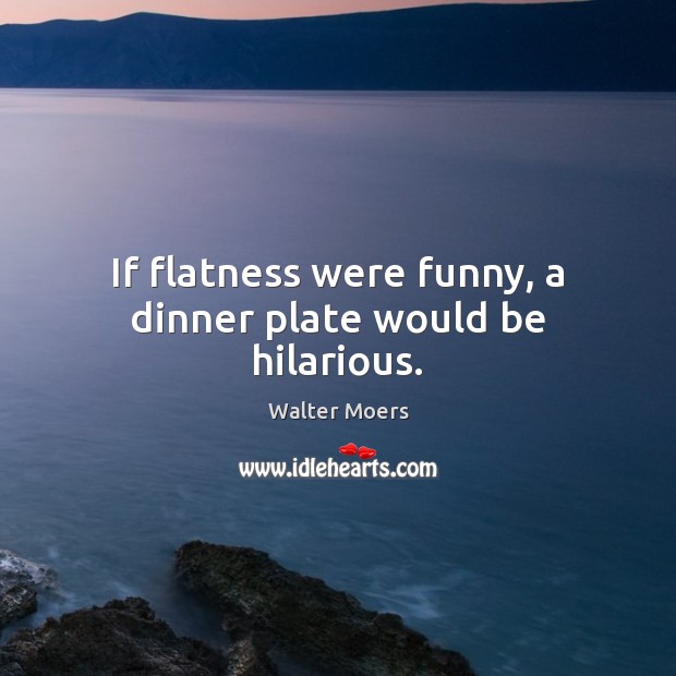 If flatness were funny, a dinner plate would be hilarious. Walter Moers Picture Quote